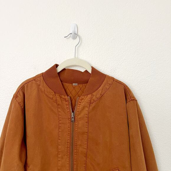 [Young Fabulous & Broke] Camel Brown Colton Reversible Bomber Jacket Sz Large L - Picture 10 of 15